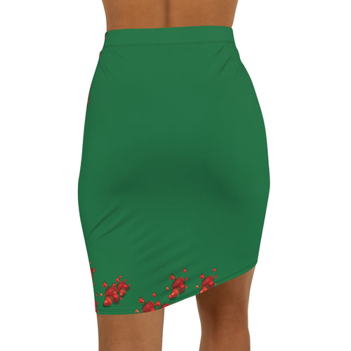 Strawberry Trail Coordinates Green Pencil Skirt | All-Over Print