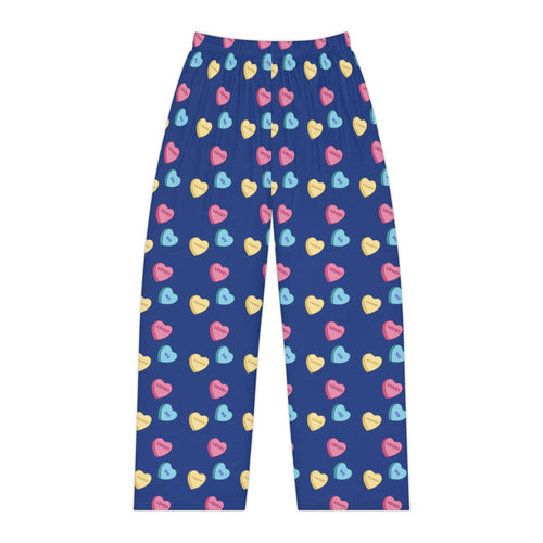 Mens_ Anti-Love_Heart Pattern Pajamas/ Mens/ Blue All-Over Print